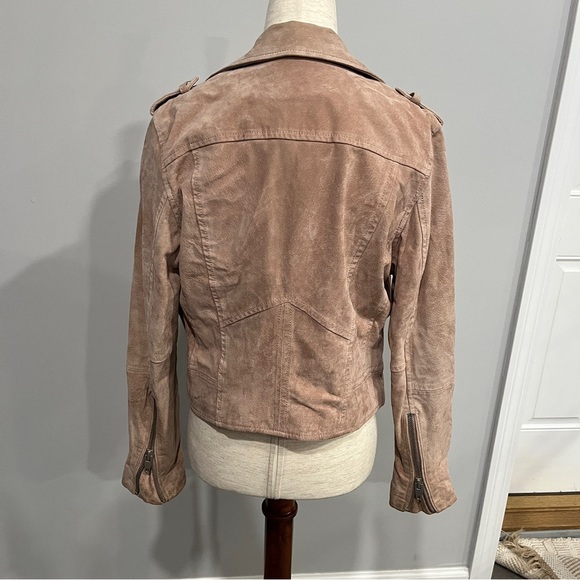 Blank NYC SL8 Light Pink Beige Women's Tan Suede Biker Jacket Medium - Picture 10 of 10